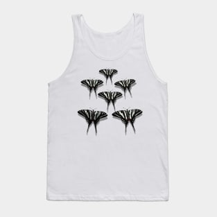 Flock of Zebra Swallowtail Butterflies with Shadows Tank Top